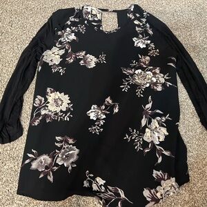 Floral, long sleeve top